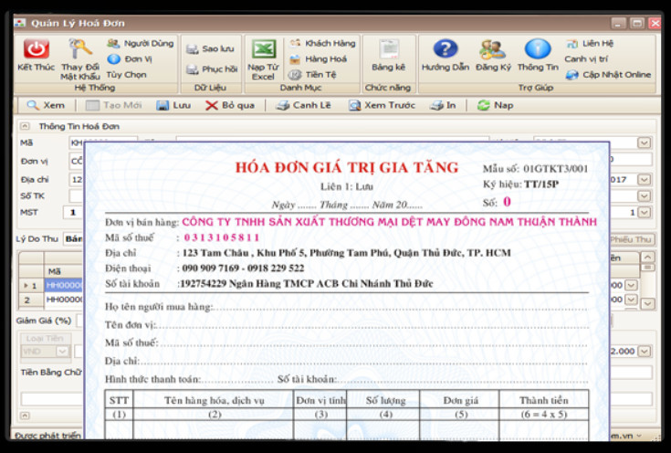 PHẦN MỀM IN HÓA ĐƠN GTGT - IN HOA ĐƠN VAT EBIZVAT